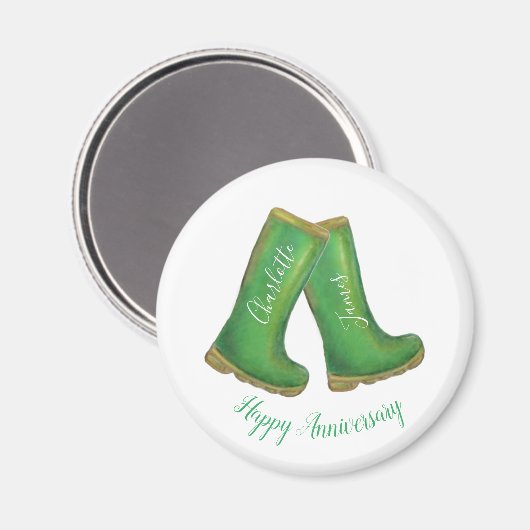 55. oder jedes smaragdgrüne Hochzeitstag Magnet (Vorderseite/Rückseite)