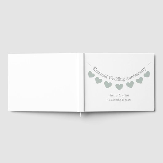 55. Smaragdfarbener Hochzeitstag Gästebuch (Voll)