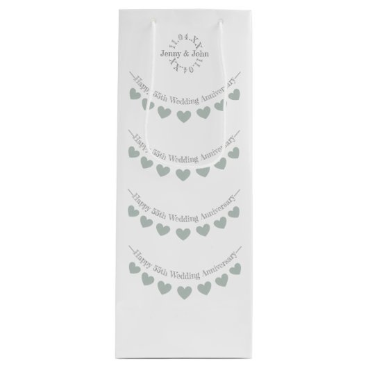 55. Smaragdfarbener Hochzeitstag Geschenktüte Für Weinflaschen (Vorderseite)