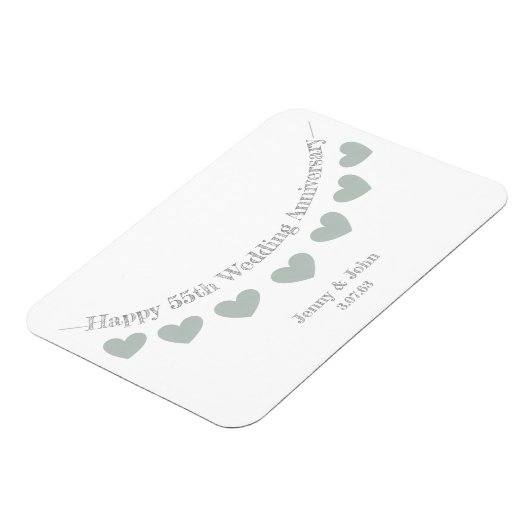 55. Smaragdfarbener Hochzeitstag Magnet (Linke Seite)