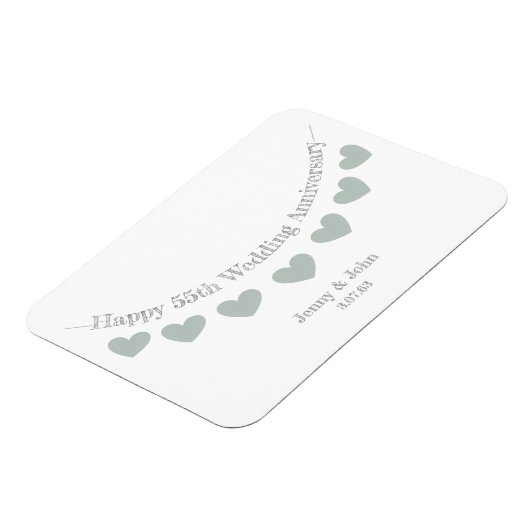 55. Smaragdfarbener Hochzeitstag Magnet (Linke Seite)