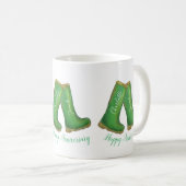 55. smaragdgrünes Hochzeitstag grüner Schweißschuh Kaffeetasse (VorderseiteRechts)