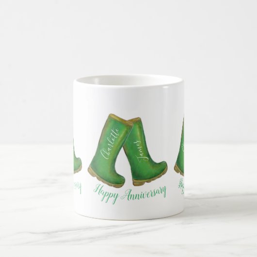 55. smaragdgrünes Hochzeitstag grüner Schweißschuh Kaffeetasse (Mittel)