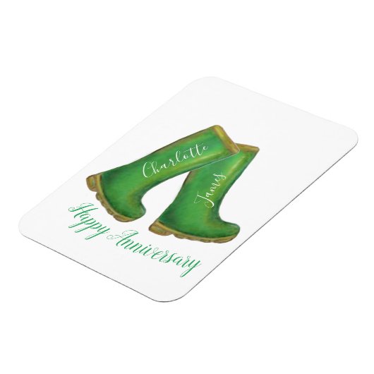 55. smaragdgrünes Hochzeitstag grüner Stiefel Magnet (Linke Seite)