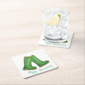 55. smaragdgrünes Hochzeitstag grüner Stiefel Rechteckiger Pappuntersetzer (Vor Ort)