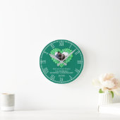 55 th Wedding Anniversary Green Emerald Runde Wanduhr (Zuhause)