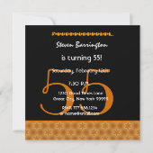 55. Überraschung Geburtstag Schwarz und Gold Diago Einladung (Rückseite)