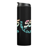 55 und Fabulous Birthday Pastel Rainbow Watercolor Thermosbecher (Nach rechts gedreht)