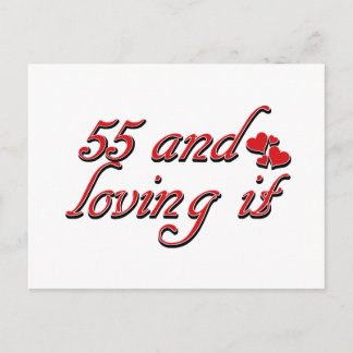 55 und liebend postkarte