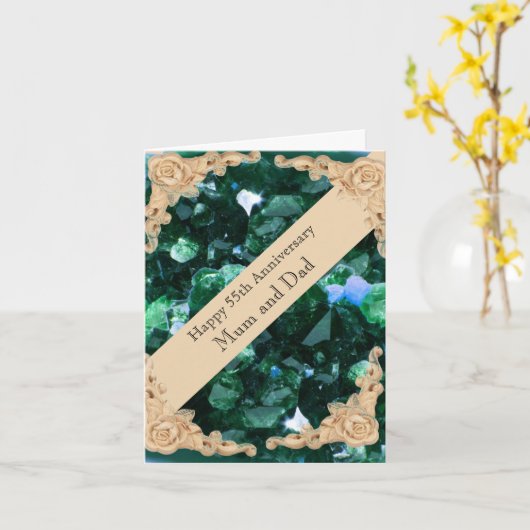 55. Wedding Anniversary Emerald Card Karte (Gelbe Blume)