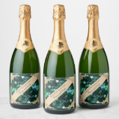 55. Wedding Anniversary Emerald Card Schaumweinetikett (Flaschen)