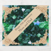 55. Wedding Anniversary Emerald Card Schaumweinetikett (Einzelnes Label)