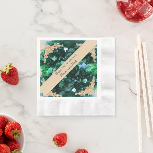 55. Wedding Anniversary Emerald Card Serviette (Beispiel)