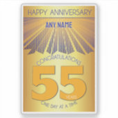 55 Year | Golden Ray 12 Step CUSTOM NAME Aufkleber (Vorderseite)