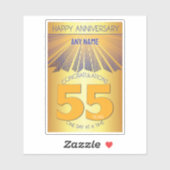 55 Year | Golden Ray 12 Step CUSTOM NAME Aufkleber (Blatt)