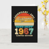 55 Year Old Awesome Since 1967 55th Birthday Gift Karte (Gelbe Blume)