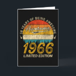55 Year Old Bday 1966 Awesome Since 55th Birthday Karte<br><div class="desc">Birthday Design For anyone who's horoscope say difficult & Stubborn But totally worth.Wear it with pride at work,  school gym perfect to pair with shorts,  leggings or jeans for a casual yet trendy Look</div>