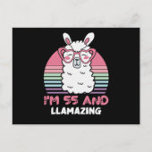 55 Year Old Bday Llamazing 55th Birthday Llama Postkarte (Vorderseite)