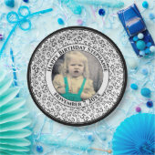 55 Your Photo Random Number Pattern Black/White Pappteller (Party)