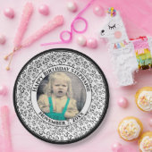 55 Your Photo Random Number Pattern Black/White Pappteller (Party)