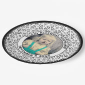 55 Your Photo Random Number Pattern Black/White Pappteller (Schrägansicht)