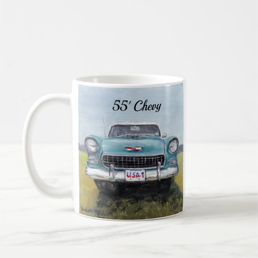 55er Chevy Auto Kunst Tasse (Links)