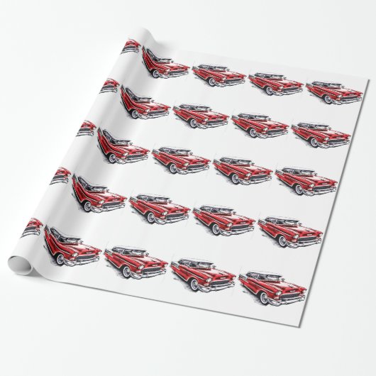 55er Chevy Geschenkpapier (Ungerollt)