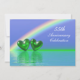 55th Anniversary Emerald Hearts Einladung