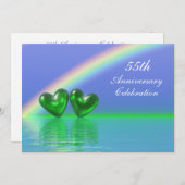 55th Anniversary Emerald Hearts Einladung (Vorne/Hinten)