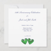 55th Anniversary Emerald Hearts Einladung (Rückseite)