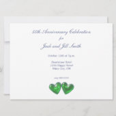 55th Anniversary Emerald Hearts Einladung (Rückseite)