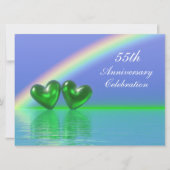55th Anniversary Emerald Hearts Einladung (Vorderseite)