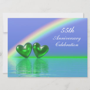 55th Anniversary Emerald Hearts Einladung