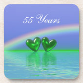 55th Anniversary Emerald Hearts Getränkeuntersetzer (Vorderseite)