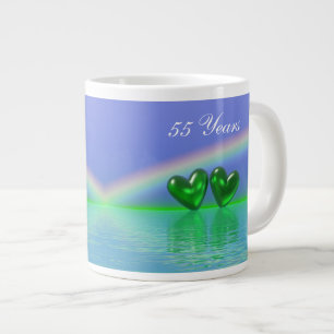55th Anniversary Emerald Hearts Jumbo-Tasse