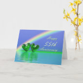 55th Anniversary Emerald Hearts Karte (Gelbe Blume)