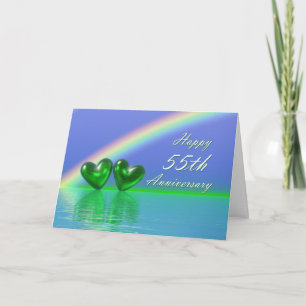 55th Anniversary Emerald Hearts Karte