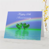 55th Anniversary Emerald Hearts Karte (Gelbe Blume)