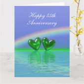 55th Anniversary Emerald Hearts Karte (Gelbe Blume)