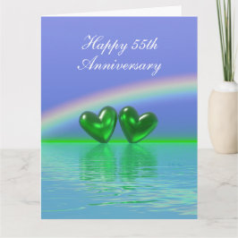 55th Anniversary Emerald Hearts Karte