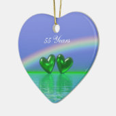 55th Anniversary Emerald Hearts Keramik Ornament (Links)