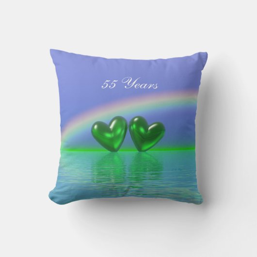 55th Anniversary Emerald Hearts Kissen (Vorderseite)