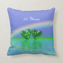 55th Anniversary Emerald Hearts Kissen