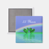 55th Anniversary Emerald Hearts Magnet (Vorderseite/Rückseite)