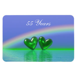 55th Anniversary Emerald Hearts Magnet