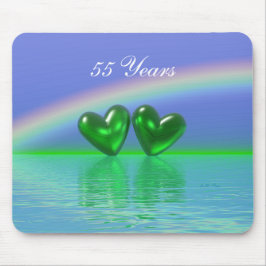 55th Anniversary Emerald Hearts Mousepad