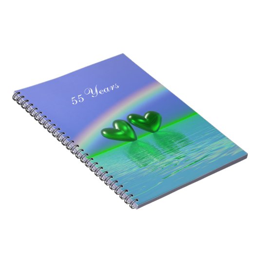 55th Anniversary Emerald Hearts Notizblock (Rechte Seite)