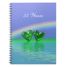 55th Anniversary Emerald Hearts Notizblock
