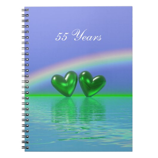 55th Anniversary Emerald Hearts Notizblock (Vorderseite)