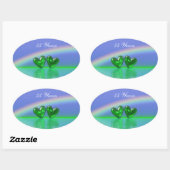 55th Anniversary Emerald Hearts Ovaler Aufkleber (Blatt)